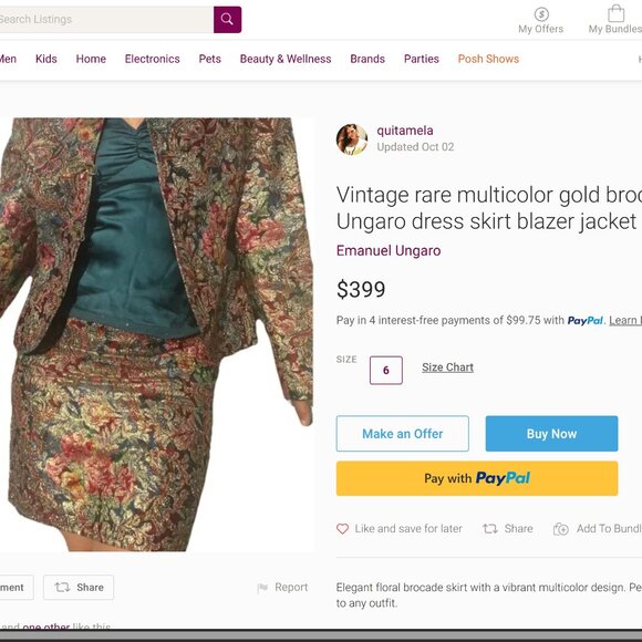 Emmanuel Ungaro Dior Reminiscent Luxury Brocade Peplum Suit Yves $t Lauren - Picture 14 of 16